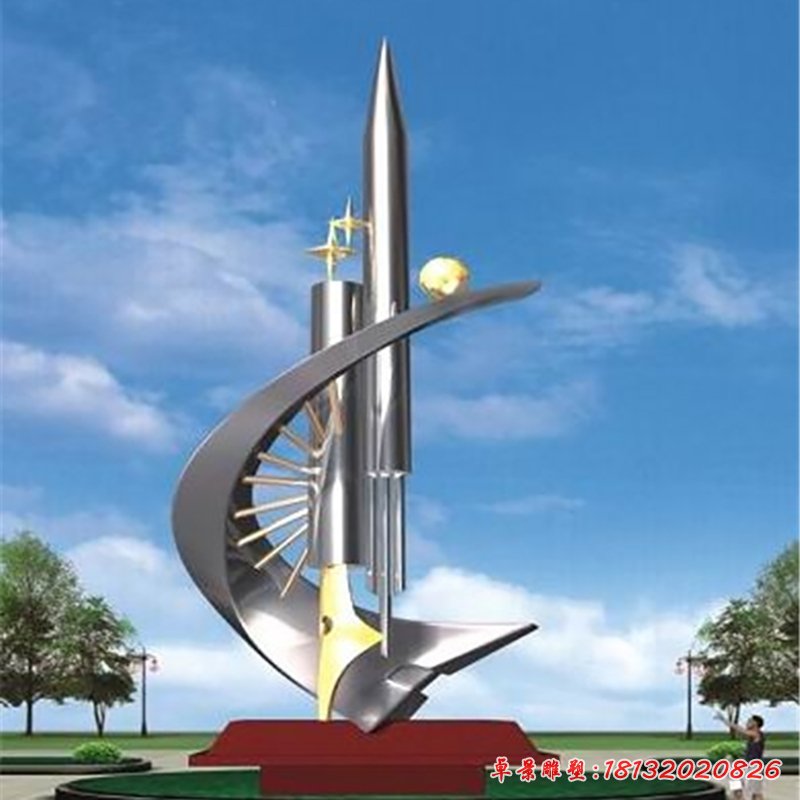 企業不銹鋼抽象科技之光雕塑 (18)