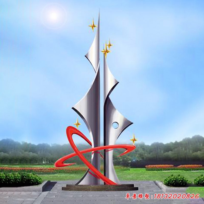 不銹鋼理想之夢雕塑，不銹鋼企業抽象雕塑[1]