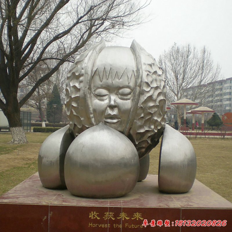 企業不銹鋼收獲雕塑 (7)