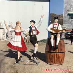 玻璃鋼啤酒節人物雕塑