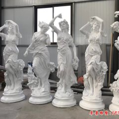 廣場(chǎng)漢白玉四季女神石雕