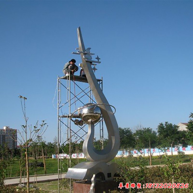 不銹鋼學校抽象雕塑 (1)