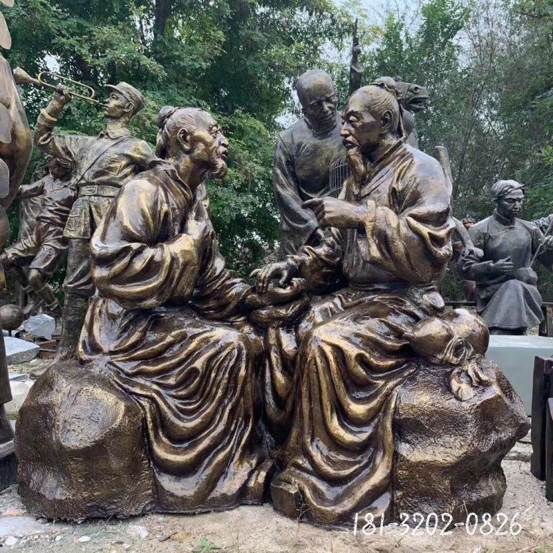 銅雕號脈人物雕塑