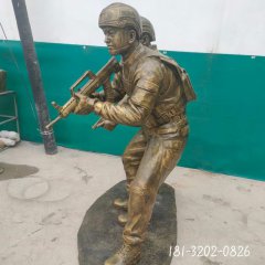 軍人戰士人物銅雕