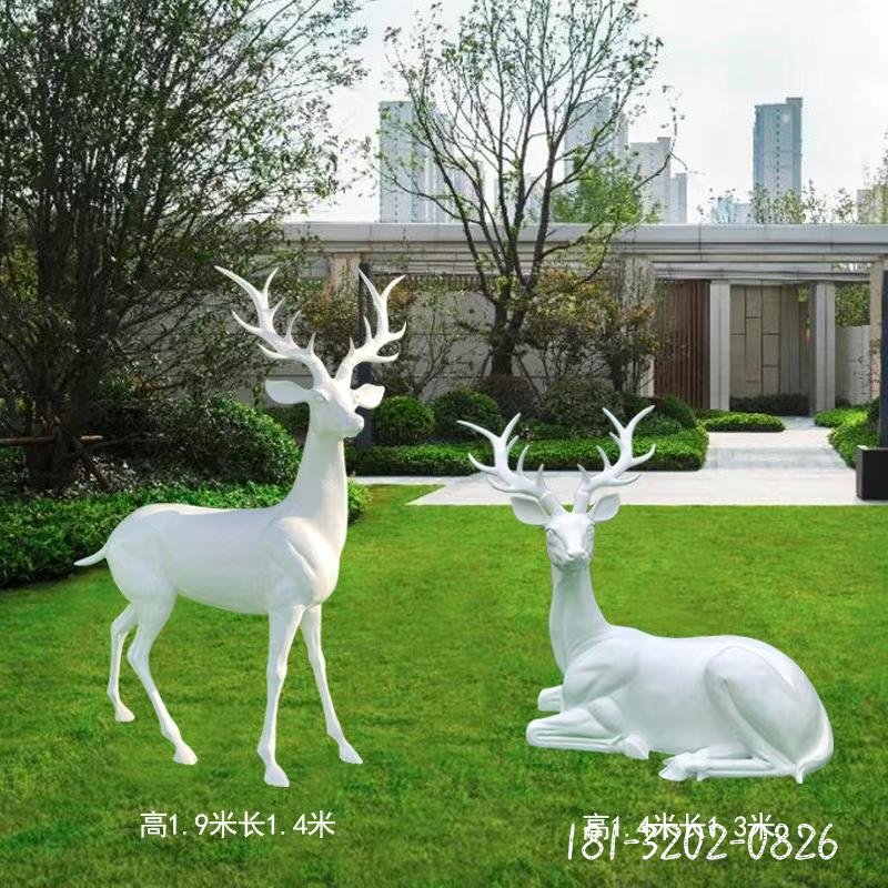 玻璃鋼動物小鹿雕塑 (2)