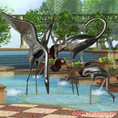 仙鶴不銹鋼雕塑 動(dòng)物仙鶴雕塑