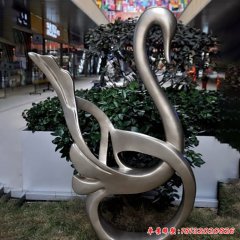 不銹鋼廣場(chǎng)抽象天鵝景觀雕塑