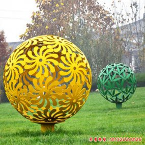現(xiàn)代不銹鋼鏤空球景觀雕塑