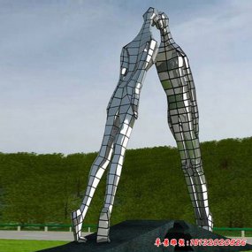 不銹鋼雕塑男女身體交融