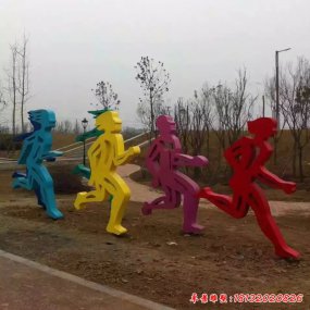 不銹鋼人物運動雕塑