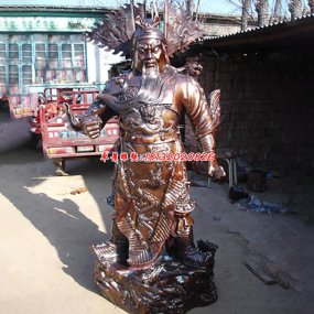 銅制的財神塑像