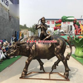 呂洞賓騎牛銅雕像