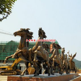 八匹馬銅雕 阿波羅戰(zhàn)車雕塑