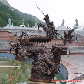 雕塑龍吐水