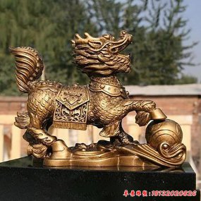 動物麒麟銅雕塑
