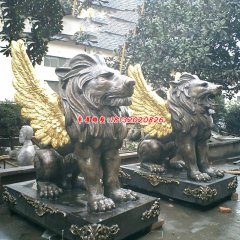 銅雕飛獅 動(dòng)物銅雕塑