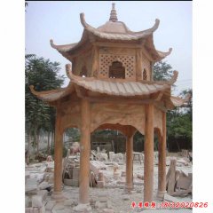 兩層涼亭石雕