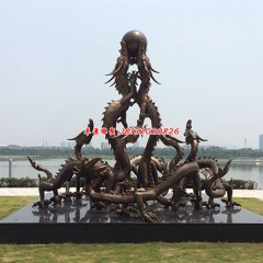 銅雕龍生九子