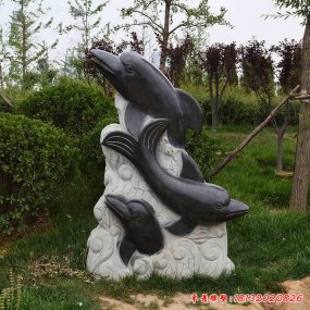 抽象海豚石雕