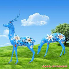 玻璃鋼仿真動物雕塑梅花鹿