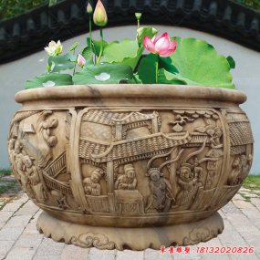 庭院石雕魚缸