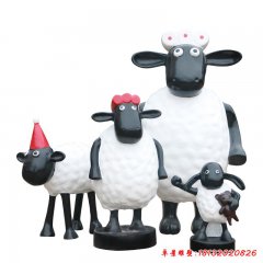 玻璃鋼肖恩羊雕塑