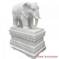 漢白玉大象動物雕塑