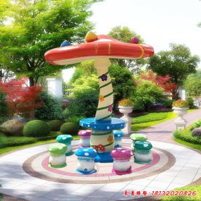 玻璃鋼蘑菇亭雕塑