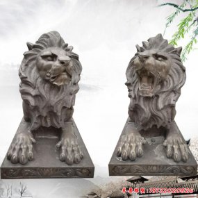 趴著的獅子銅雕