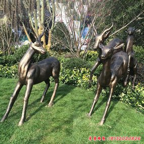 富貴銅鹿雕塑