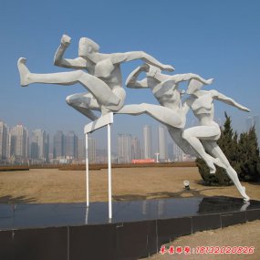 不銹鋼抽象運動人物雕塑